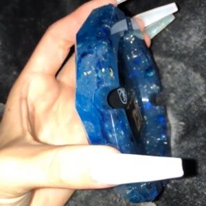 Dark blue Dutch ashtray with glitter